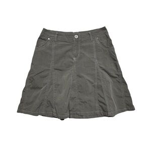 Kuhl Splash Hiking Skirt Size 6 Gray Vintage Patina Dye Pockets Paneled Outdoors
